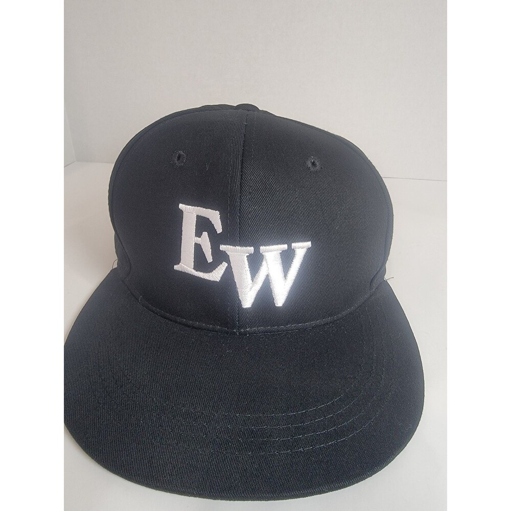 Evan Williams Bourbon EW Hat Black Flat Brim Strapback Cotton OSFM